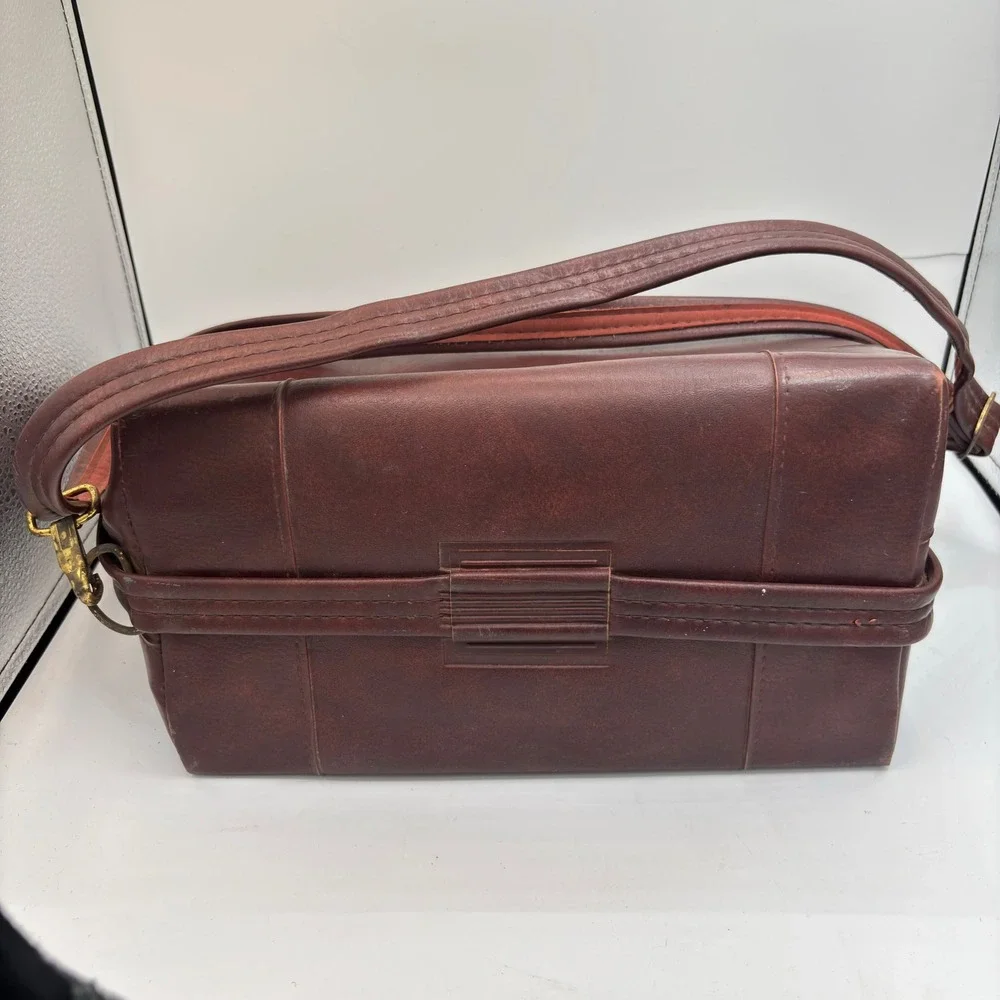 Vintage Kodak Instant Carryall‎ Camera Bag Brown Faux Leather Shoulder Bag Retro